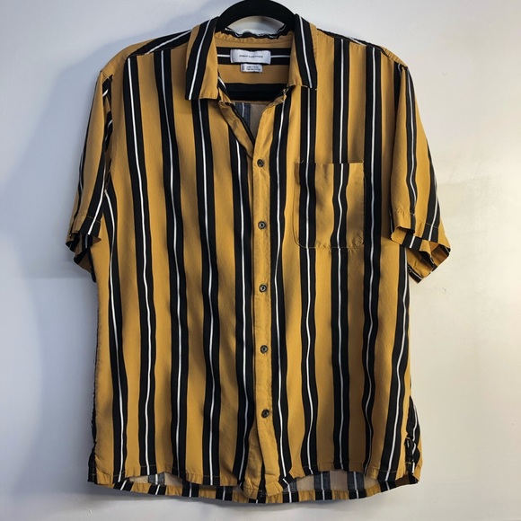 Urban Outfitters Tops - Urban outfitters mustard blue striped button down